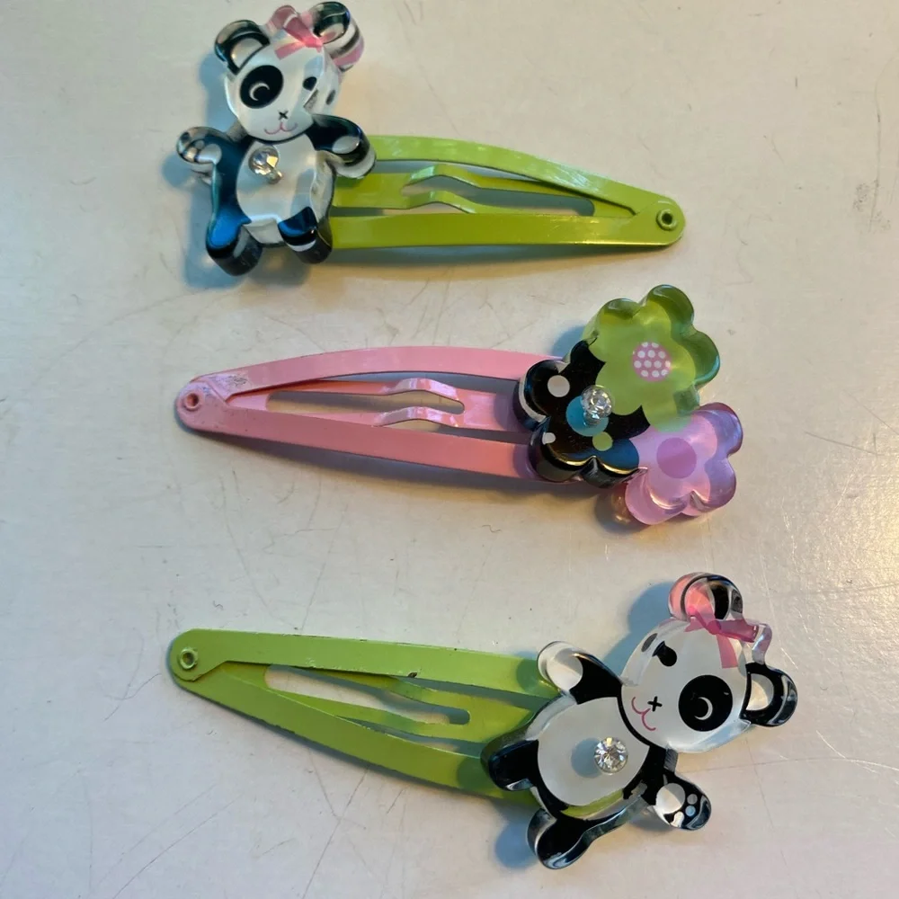 Gymboree Panda hair clips